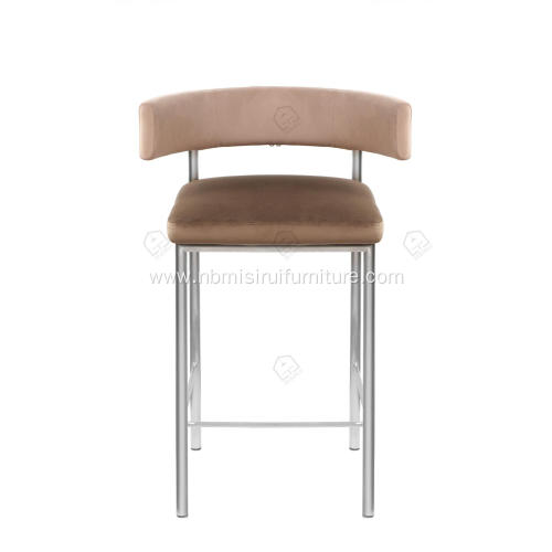 Faux leather cotton linen stainless bar stool